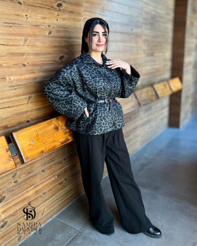 خرید آنلاین جکت فوتر پلنگی زنانه/استایل زنانه ترند و خاص/مزون سمیرا درویشی اهواز