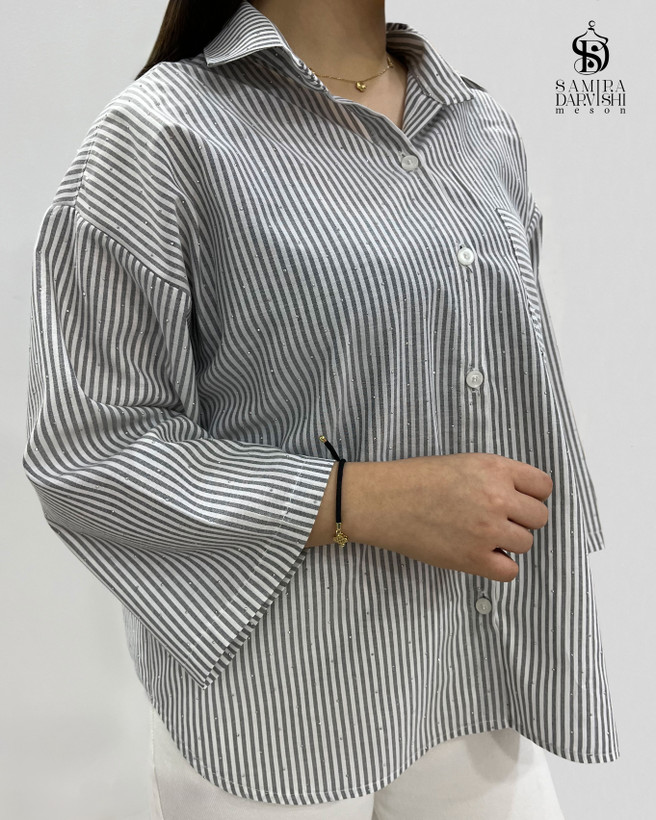 شومیز راهراه زنانه شیک مناسب استایل روزمره و نیمهرسمی